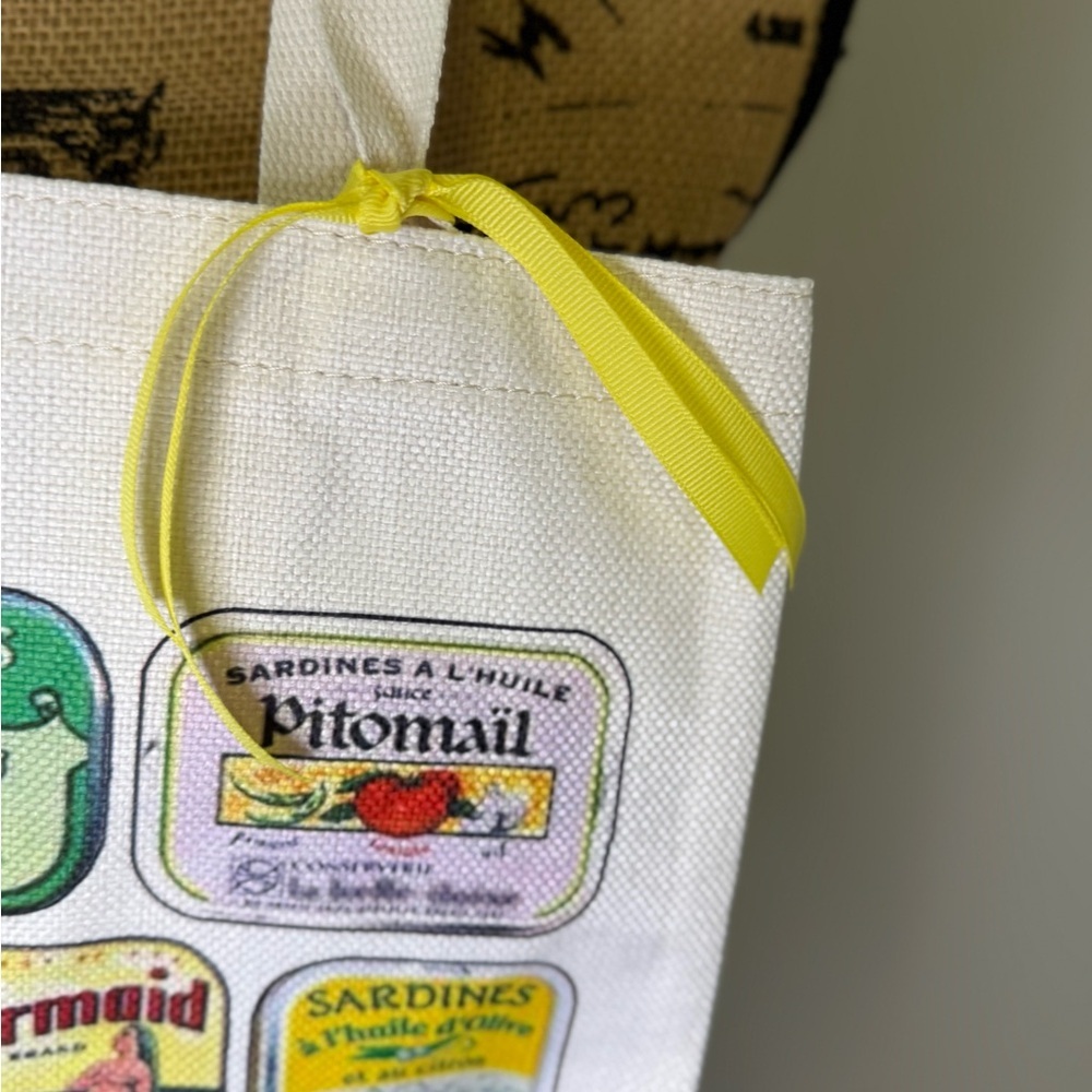 Colorful Tote Bag with Sardine Can Print - Picture 3 of 5